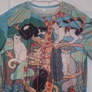 Cat Tree Print T-Shirt
